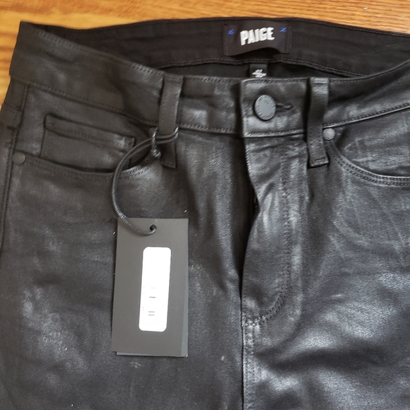 Paige Cropped Ruffle Hem Coated NWT - Picture 2 of 2